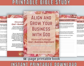 Align and Grow Your Business with God: 30-Day Devotional Journal Challenge| Men/ Women Ministry| Download and printable| Christian Printable