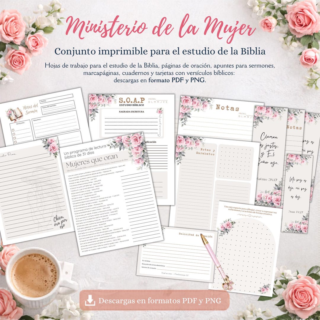 Estudio Bíblico Mujeres | Women Bible Study Printable | Oración, Notas ...