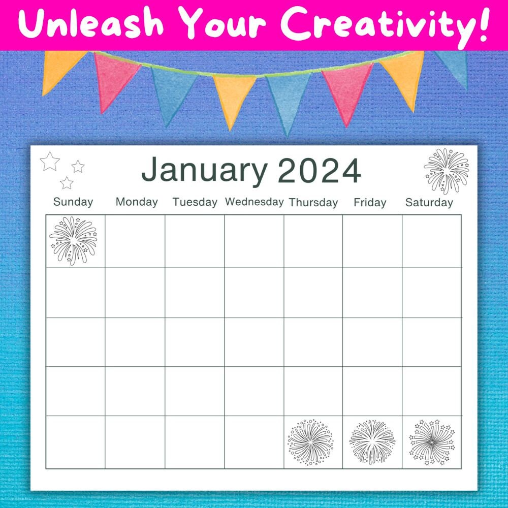 Printable Kids 2024 Calendars Learning Calendars Tracing Fun Homeschool Calendars, Kids ...