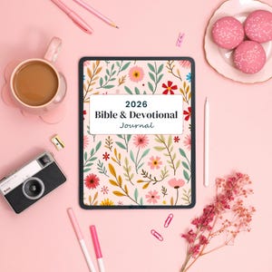 Bibelstudienplaner, 2026 digitales Glaubensandachtsjournal, Hyperlink-Journal, Verwendung in Goodnotes, bearbeitbar in Canva, Plr