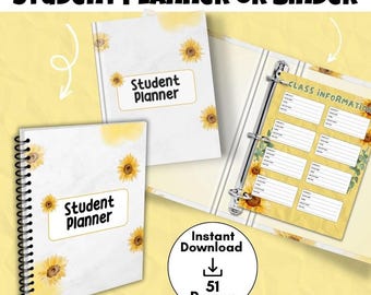 Student Planner Printable, Academic Planner, College Student Planner, Productivity Project Agenda, High School Planner, back to school