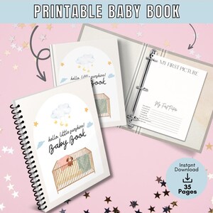 Printable Baby Book, Milestone Tracker, Baby Journal, Gender Neutral, letter to baby, newborn gift.