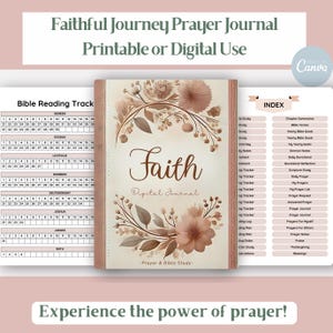 Faithful Journey Prayer Journal | Digital Prayer Journal | Bible Study Planner | Hyperlink Journal | GoodNotes Compatible | Vintage Floral