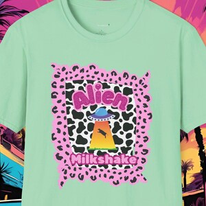 Pink Cow Ufo  - Women&#39;s  Softstyle T-Shirt
