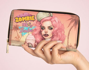 Zombie 90's Babe--- Geldbörse mit Reißverschluss