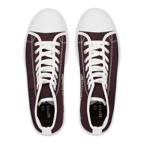 Punks Not Dead - Women's High Top Sneakers in Crimson Red