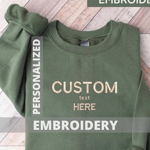 Custom Embroidered Sweatshirt, Personalized Gift, Embroidered Sweater, Personalized Couples Gift, Personalized Sweatshirt, Engagement Gift image 1