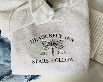 Embroidered Dragonfly Inn Stars Hollow Sweatshirt, Gilmore Girls Sweatshirt, Cozy Fall Sweatshirt, Stars Hollow Sweater, Gilmore Crewneck