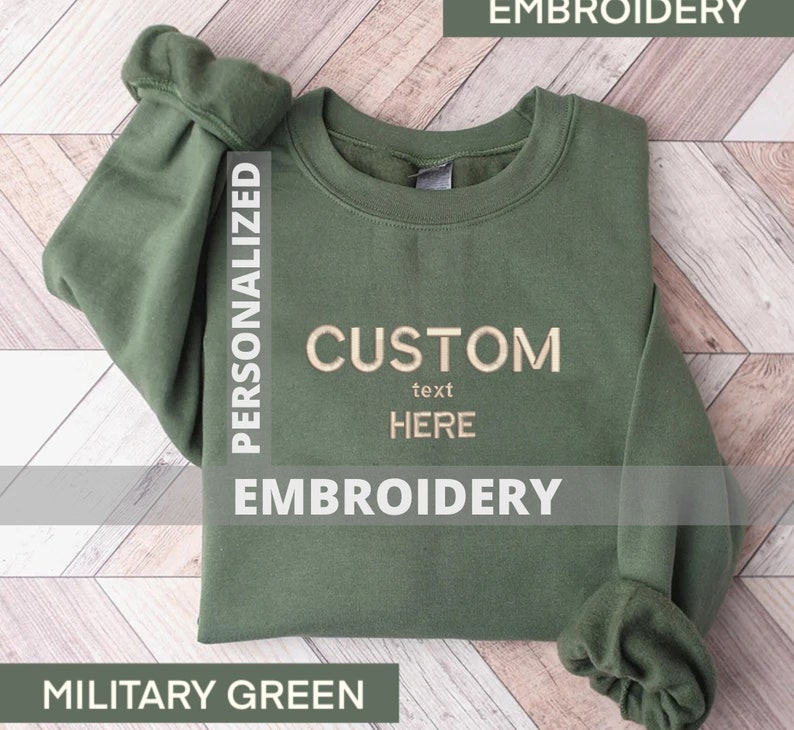 Custom Embroidered Sweatshirt, Personalized Gift, Embroidered Sweater, Personalized Couples Gift, Personalized Sweatshirt, Engagement Gift image 1
