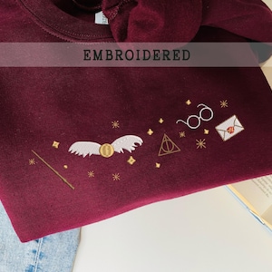 Wizard Wand Shop Embroidered Sweatshirt, Wizard Hoodie, Universal Trip Sweater, Wizard Book Shop, Gift For Book Nerd, Bookish Pullover