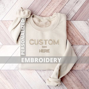 Custom Embroidered Sweatshirt, Personalized Gift, Embroidered Sweater, Personalized Couples Gift, Personalized Sweatshirt, Engagement Gift image 4