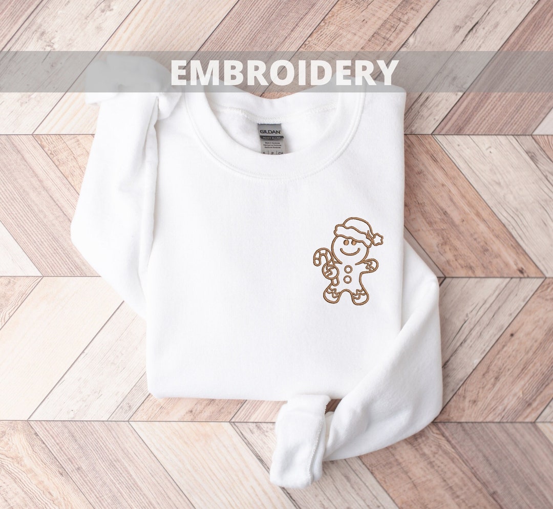 Embroidered Christmas Cookie Sweatshirt, Xmas Cookie