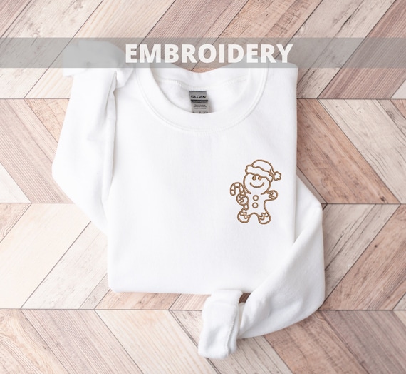 Embroidered Christmas Cookie Sweatshirt, Xmas Cookie