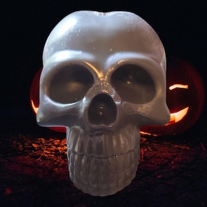 Halloween Skull Candle: Unscented or Festive Scents