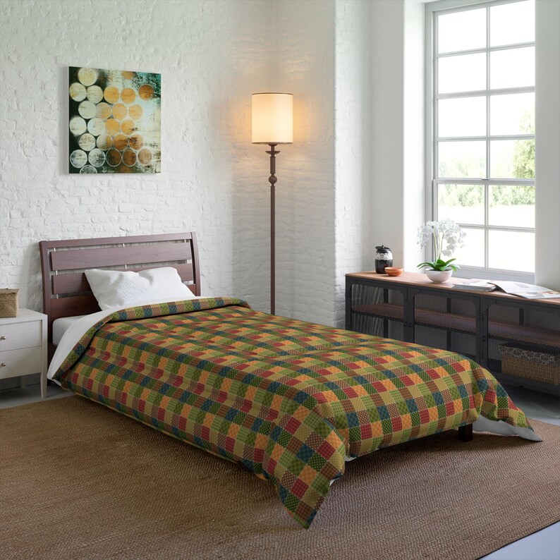 Patchwork Printed Comforter, Patchwork Pattern Comforter, Patchwork Comforter, Geometric Comforter, Unique Comforter, Trendy Comforter image 4