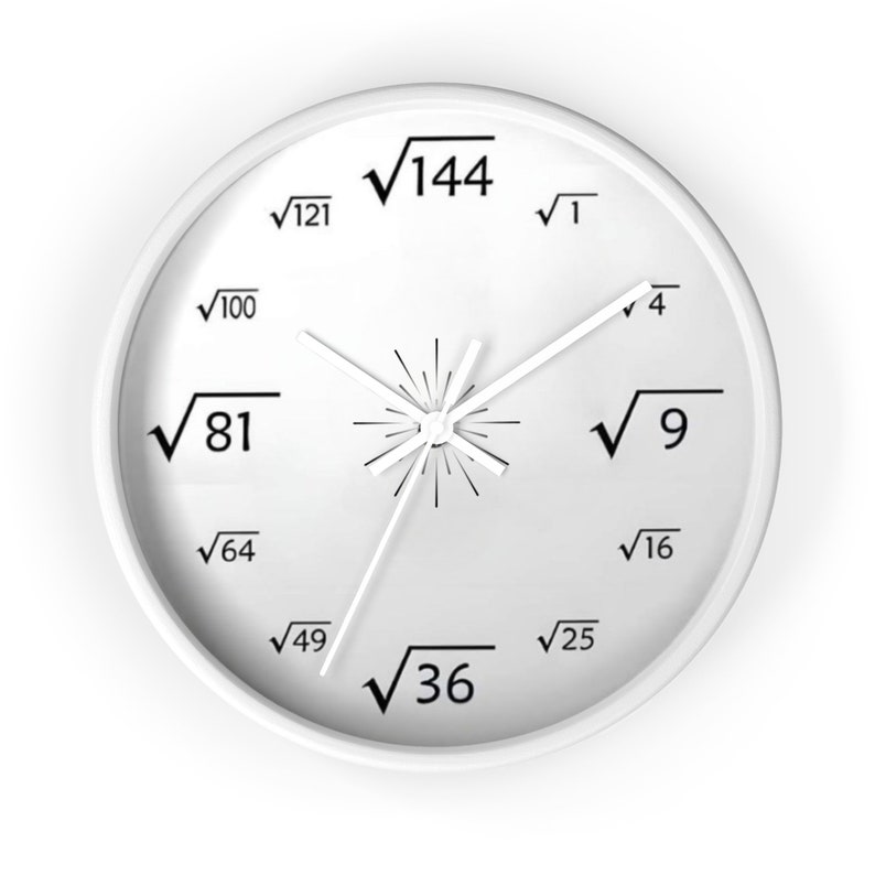 Square Root Wall Clock, Math Clock, Unique Wall Clock, Kids Clock ...