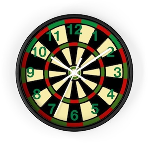 Dartboard Wall Clock, Dartboard Decor, Game Room Decor, Man Cave Decor, Home Bar Decor, Unique Wall Clock, Modern Wall Clock, Trendy Clock