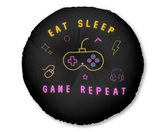 Floor Cushion, Floor Pillow, Gamer Floor Pillow, Round Floor Pillow, Large Floor Pillow, Tufted Floor Pillow, Sitting Cushion, Floor Seating