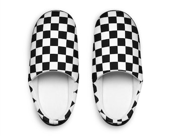 Women&#39;s Indoor Slippers, Checkered Slippers, Cute Slippers, House Shoes, Cozy Slippers, Comfy Slides, Bedroom Slippers, Warm Slippers, Gifts