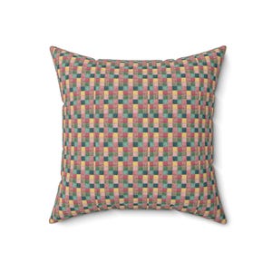 Cuscino quadrato con motivo patchwork, cuscino con stampa patchwork, cuscino geometrico, cuscino patchwork colorato, cuscino unico, cuscino alla moda immagine 9