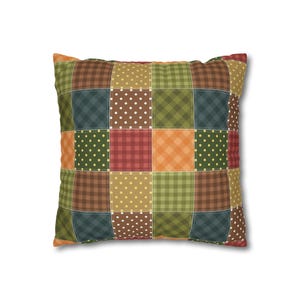 Funda de almohada con estampado de patchwork, funda de almohada con estampado de patchwork, funda de almohada geométrica, funda de almohada moderna, funda de almohada única, funda estampada imagen 6