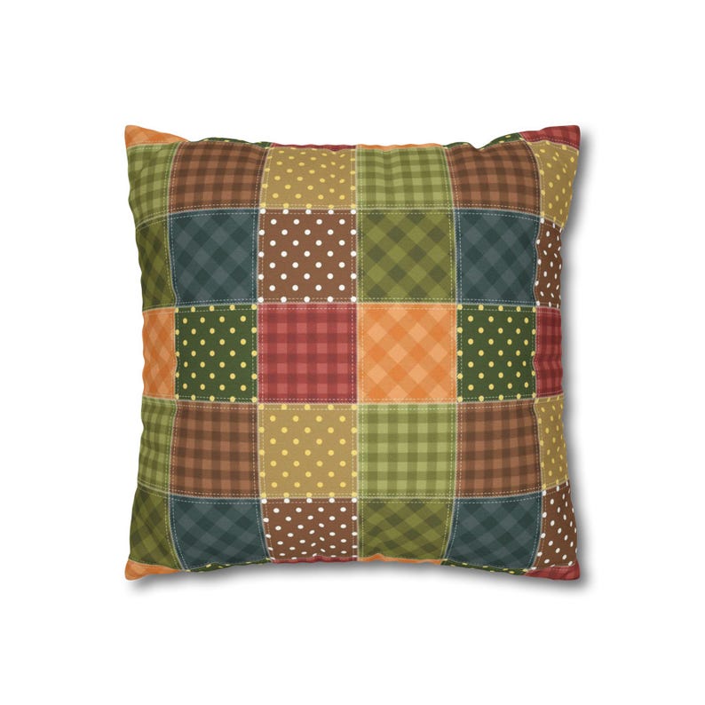 Funda de almohada con estampado de patchwork, funda de almohada con estampado de patchwork, funda de almohada geométrica, funda de almohada moderna, funda de almohada única, funda estampada imagen 6