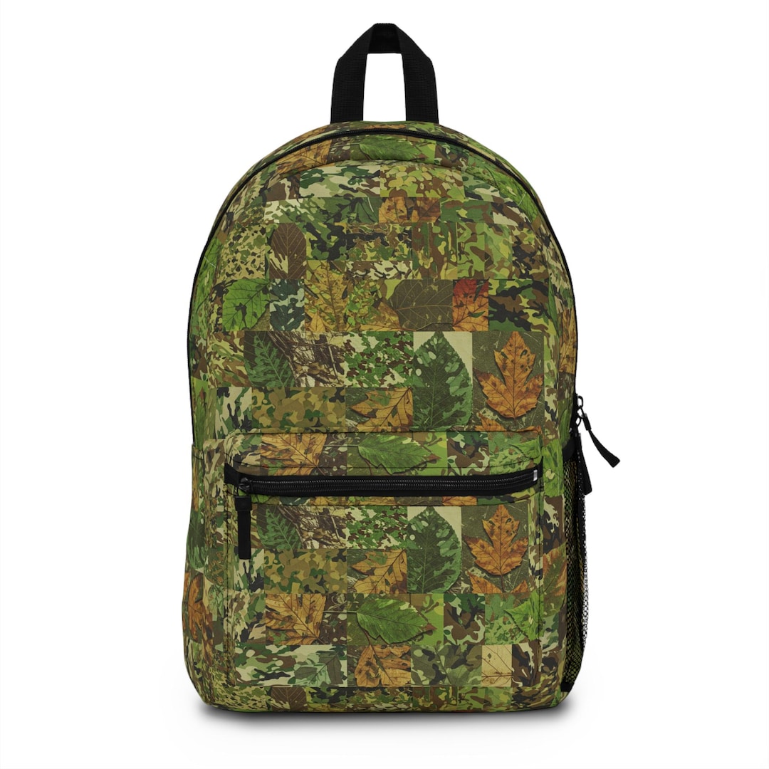 Camo Leaf Backpack, Outdoor Style Backpack, Leaf Pattern Backpack ...
