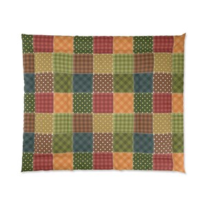 Edredón con estampado de patchwork, edredón con estampado de patchwork, edredón con patchwork, edredón geométrico, edredón moderno, edredón único imagen 6