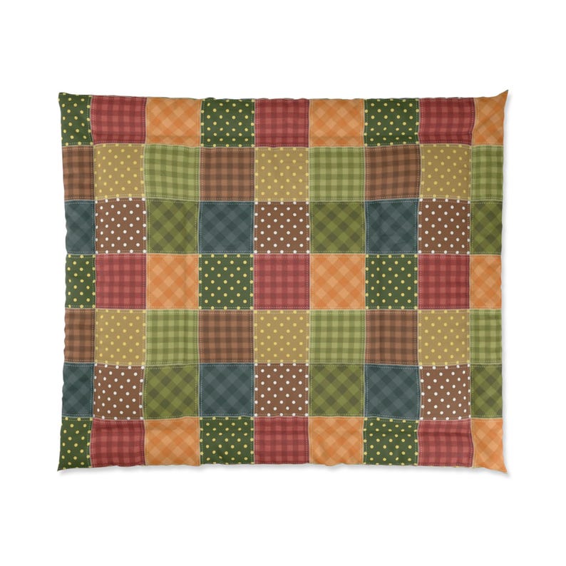 Edredón con estampado de patchwork, edredón con estampado de patchwork, edredón con patchwork, edredón geométrico, edredón moderno, edredón único imagen 6