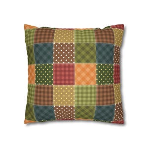 Funda de almohada con estampado de patchwork, funda de almohada con estampado de patchwork, funda de almohada geométrica, funda de almohada moderna, funda de almohada única, funda estampada imagen 9