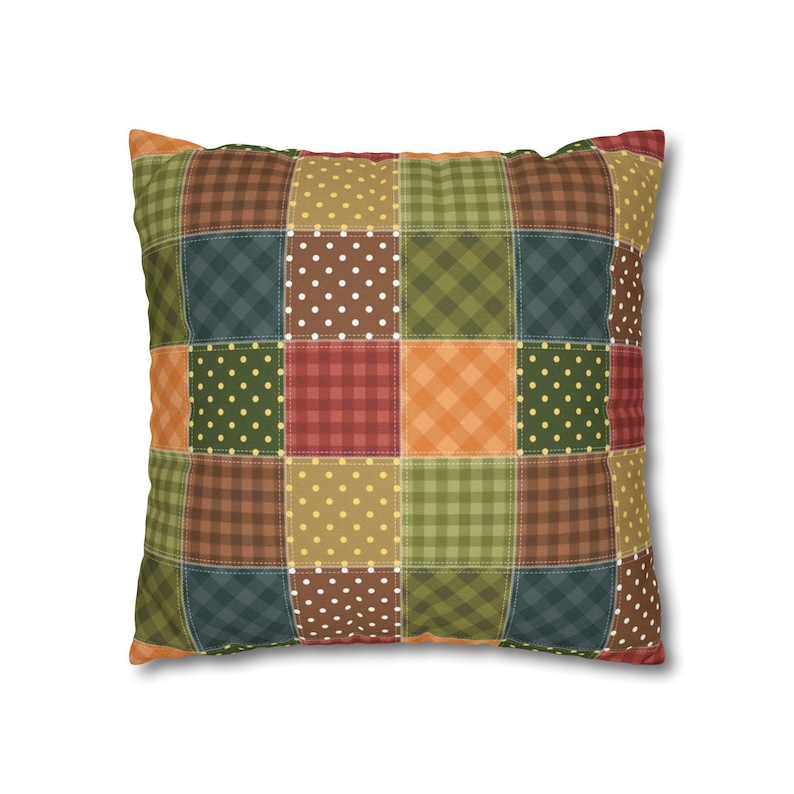 Funda de almohada con estampado de patchwork, funda de almohada con estampado de patchwork, funda de almohada geométrica, funda de almohada moderna, funda de almohada única, funda estampada imagen 9