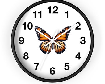 Butterfly Clock, Butterfly Wall Clock, Unique Wall Clock, Bedroom Clock, Living Room Clock, Kitchen Clock, Cool Clock,  Modern Wall Clock,