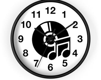 Music Art Clock, CD Wall Clock, Music Clock, Retro Clock, Vinyl Clock, Vintage Wall Clock, Unique Wall Clock, Cool Clock, Round Clock