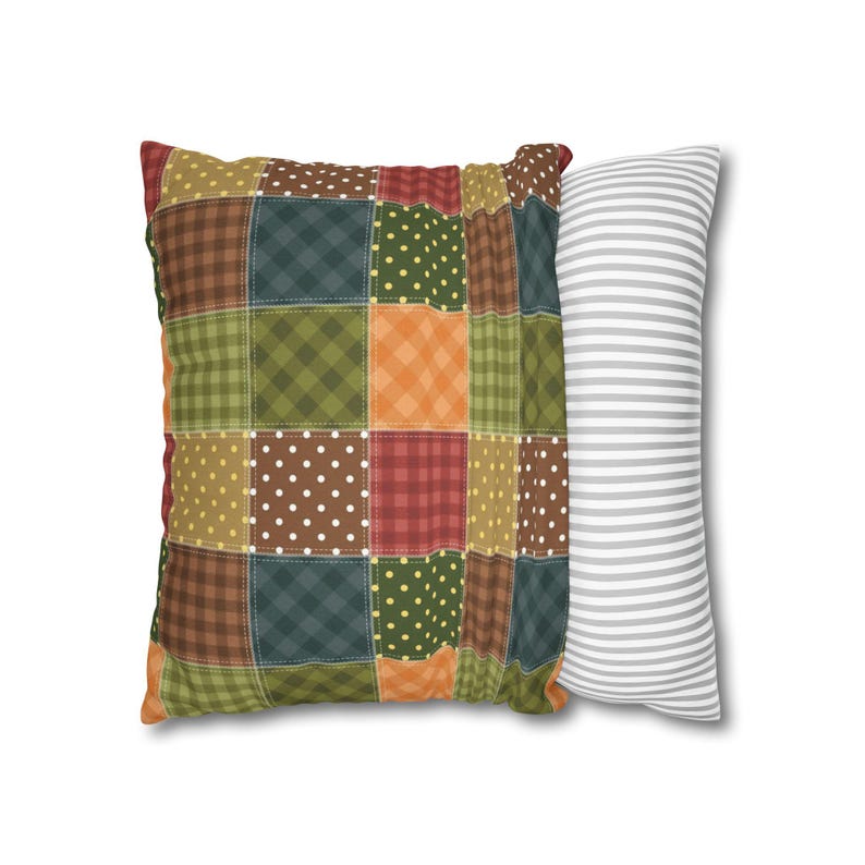 Funda de almohada con estampado de patchwork, funda de almohada con estampado de patchwork, funda de almohada geométrica, funda de almohada moderna, funda de almohada única, funda estampada imagen 10