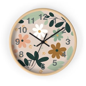 Blumen Uhr, Floral Uhr, Moderne Wanduhr, Coole Uhr, Niedliche Uhr, Wohnzimmer Uhr, Küchenuhr, Trendy Uhr, Einzigartige Wanduhr