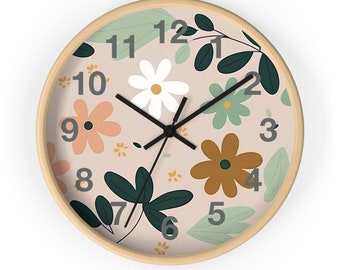 Reloj de flores, reloj floral, reloj de pared moderno, reloj genial, reloj bonito, reloj de salón, reloj de cocina, reloj de moda, reloj de pared único