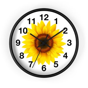 Sunflower Wall Clock, Sunflower Clock, Flower Clock, Home Decor Clock, Art Deco Clock, Floral Art Clock, Unique Clocks, Modern Clock, Clock