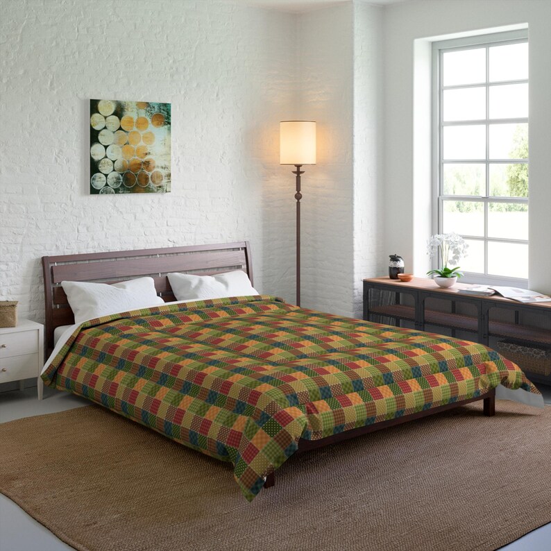 Patchwork Printed Comforter, Patchwork Pattern Comforter, Patchwork Comforter, Geometric Comforter, Unique Comforter, Trendy Comforter image 1
