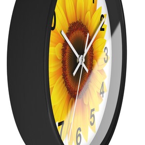 Sunflower Wall Clock, Sunflower Clock, Floral Art Clock, Flower Clock ...