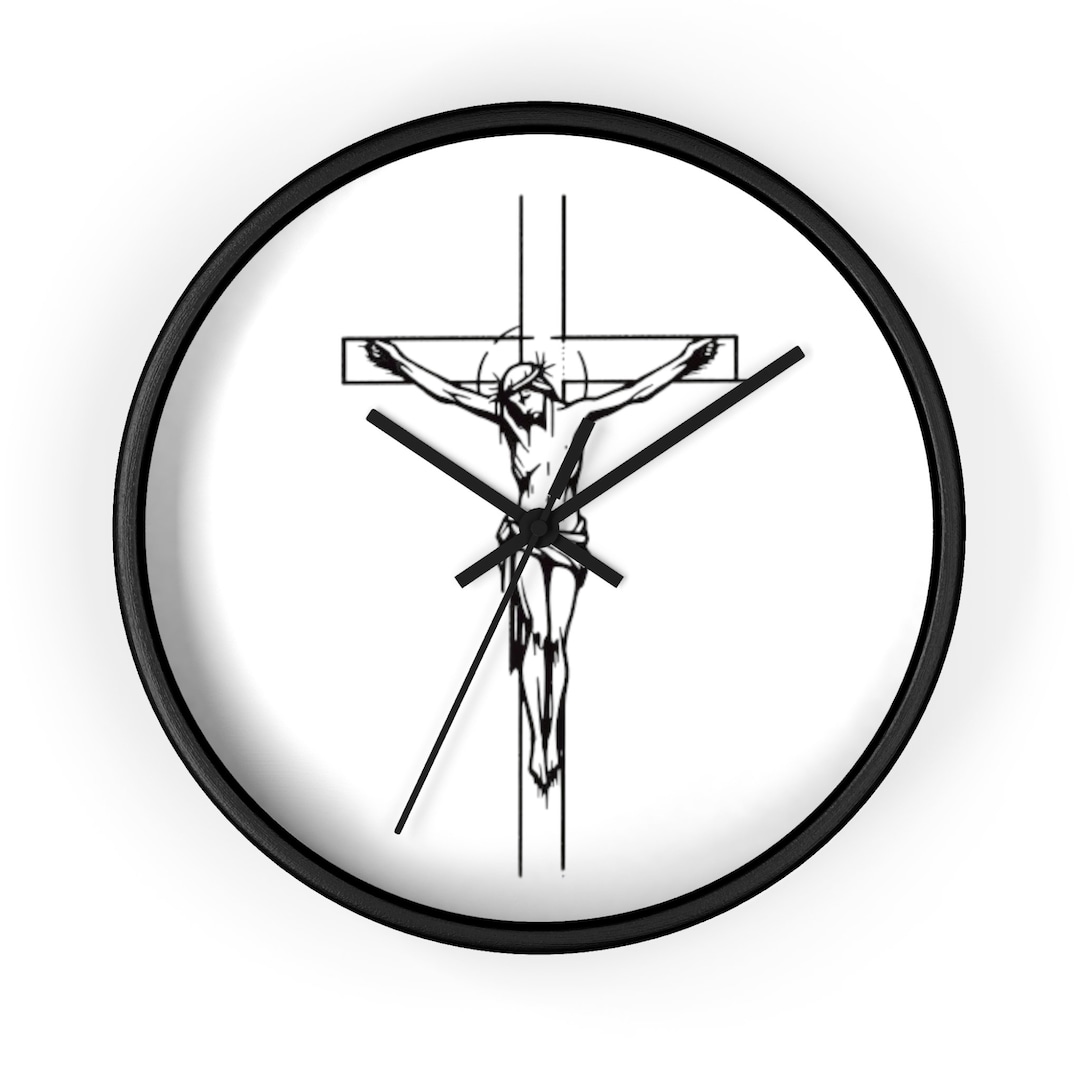 Jesus Crucifix Clock, Jesus Cross Wall Clock, Christian Clock, Faith ...