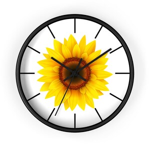 Sunflower Wall Clock, Sunflower Clock, Flower Clock, Art Deco Clock, Home Decor Clock, Floral Art Clock, Unique Clocks, Modern Clock, Clock