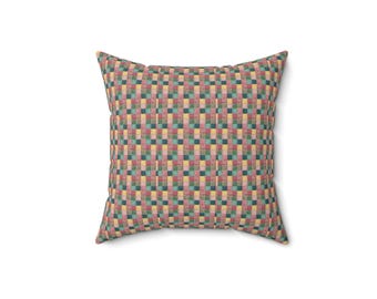 Cojín cuadrado con estampado de patchwork, cojín con estampado de patchwork, cojín geométrico, cojín de patchwork colorido, cojín único, cojín moderno