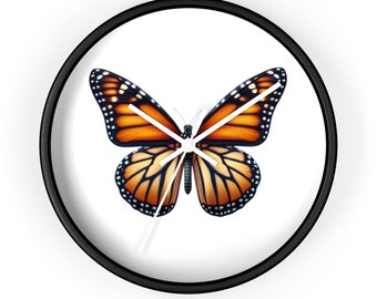 Butterfly Wall Clock, Butterfly Clock, Unique Wall Clock, Bedroom Clock, Living Room Clock, Kitchen Clock, Cool Clock,  Modern Wall Clock,