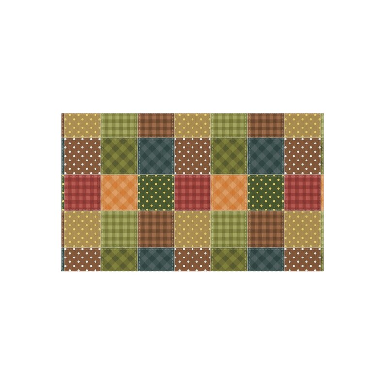 Patchwork Printed Rug, Patchwork Pattern Rug, Quilt Style Rug, Geometric Outdoor Rug, Patio Rug, Porch Rug, Deck Rug, Garden Rug, Cool Rug image 9