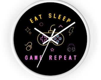 Game Room Wall Clock, Gamer Clock, Gamer Room Clock, Video Game Decor, Video Game Clock, Gamer Wall Decor, Gamer Gift, Gaming Wall Decor