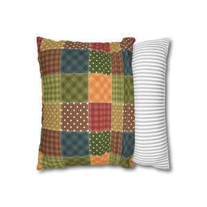Funda de almohada con estampado de patchwork, funda de almohada con estampado de patchwork, funda de almohada geométrica, funda de almohada moderna, funda de almohada única, funda estampada imagen 7