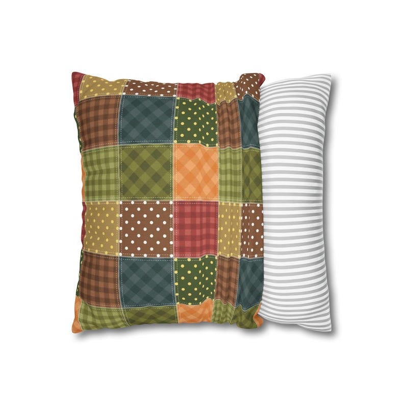 Funda de almohada con estampado de patchwork, funda de almohada con estampado de patchwork, funda de almohada geométrica, funda de almohada moderna, funda de almohada única, funda estampada imagen 7