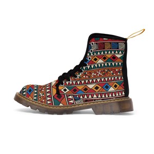 Men's Canvas Boots, African Pattern, African Print Boot, Geometric ...