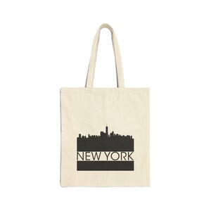New York City Tote Bag, Cityscape Design, NYC Skyline, Empire State Building, Skyscraper Tote, Manhattan Souvenir, Cotton Canvas Tote Bag