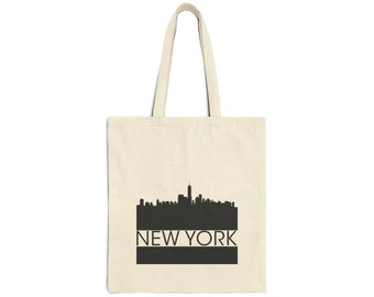 New York City Tote Bag, Cityscape Design, NYC Skyline, Empire State Building, Skyscraper Tote, Manhattan Souvenir, Cotton Canvas Tote Bag